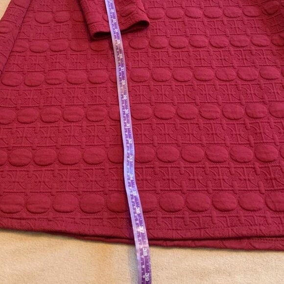 Shangyu Deep Red Mock Turtleneck Quilted Dress - Size L - Picture 6 of 8